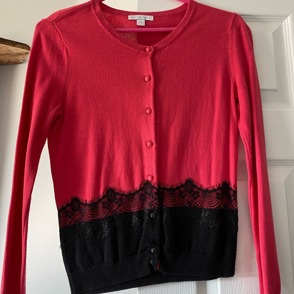 Pink and black sweater